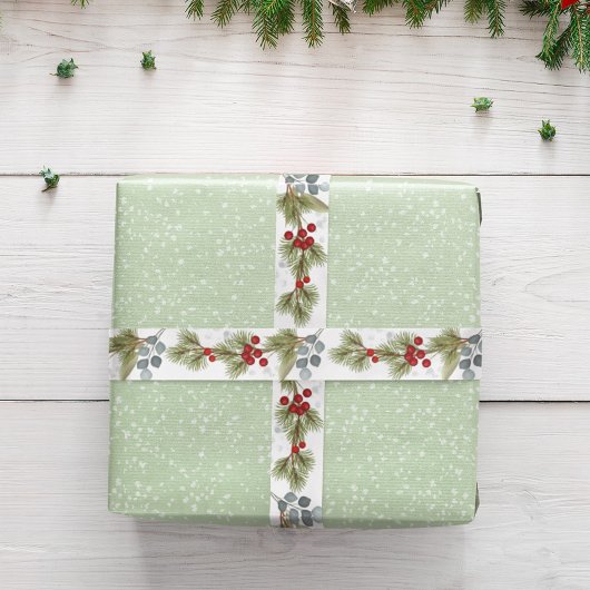 ボタニカルユーカリプツパインブランズホリーベリー サテンリボン