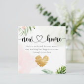 ボタニカルユーカリプトゥスニューホーム引っ越し祝いパーティーカード サンキューカード (スタンド正面)