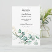 ボタニカルユーカリプトゥスボホグリーンリーブライダルシャワー 招待状 (スタンド正面)