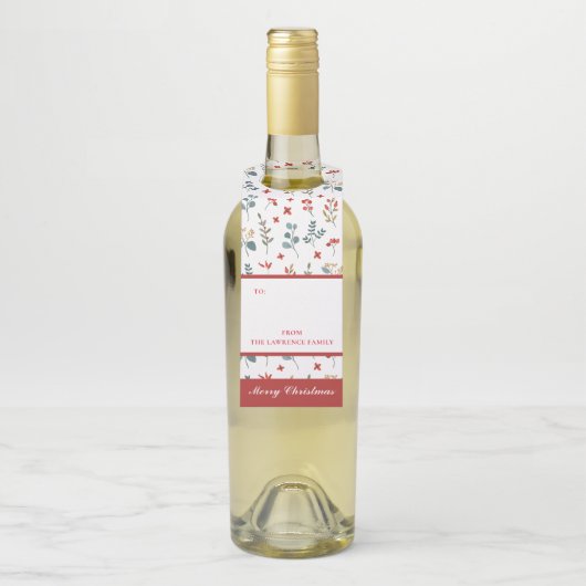 ボタニカルユーカリプルーズベリーフローラクリスマス ボトルネックタグ (ボトル)