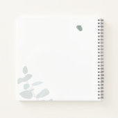 ボタニカルユーカリ結婚グリーンリーズゲストブック ノートブック (裏面)