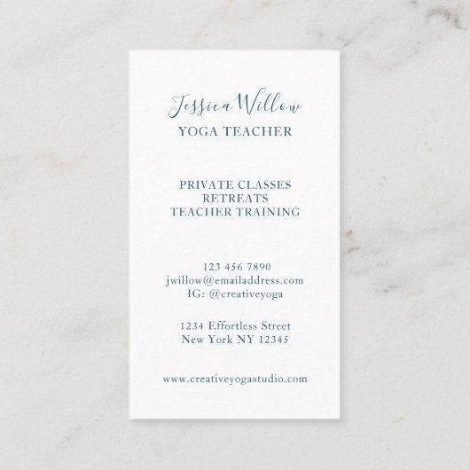 ボタニカルヨガスタジオ 名刺 (裏面)