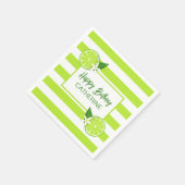 ボタニカルライムシトラスサマー誕生日 スタンダードカクテルナプキン (角)
