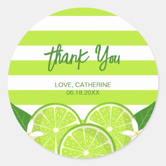 ボタニカルライム柑橘系サマーサンキューサンキュー ラウンドシール (正面)