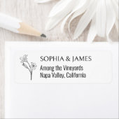 ボタニカルラインア結婚ート差出人住所ラベル ラベル (インサイチュ)