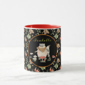 ボタニカルラクーンカスタマイズ文字とカラー マグカップ (中央)