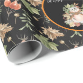 ボタニカルラクーンカスタマイズ文字とカラー ラッピングペーパー (ロールコーナー)