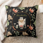 ボタニカルラクーンカスタマイズ文字、カラー20"X20" クッション (ブランケット)