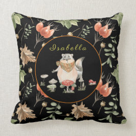 ボタニカルラクーンカスタマイズ文字、カラー20"X20" クッション