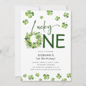 ボタニカルラッキーワンセントパトリックの日1st誕生日 招待状 (正面)