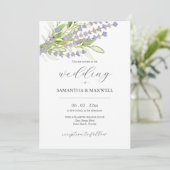 ボタニカルラベンダー結婚式招待状水彩 招待状 (スタンド正面)