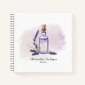 ボタニカルラヴェンデエッセンシャル油フローラ水彩 ノートブック (正面)