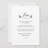 ボタニカルラヴ感謝していカスタムィ写真結婚ズ サンキューカード (裏面)