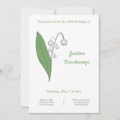 ボタニカルリリーオブザバレー誕生日招待状 招待状 (正面)