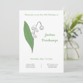 ボタニカルリリーオブザバレー誕生日招待状 招待状 (スタンド正面)