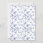 ボタニカルリージェンシーヴィンテージパステル結婚ブルー 招待状 (裏面)