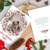 ボタニカルリースウォーターカラースノーフレーククリスマス シーズンカード