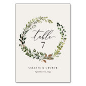 ボタニカルリースエレガントなウェディングテーブル番号 テーブルナンバー (裏面)