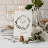 ボタニカルリースエレガントなウェディングテーブル番号 テーブルナンバー