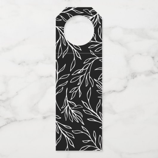 ボタニカルリースエレガントなウェディングテーブル番号 ボトルネックタグ (裏面)