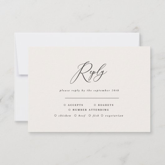 ボタニカルリースエレガントな結婚式の返信RSVPカード ノートカード (裏面)