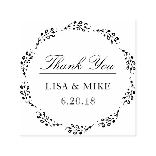 ボタニカルリースカスタムウェディングお願いありがとう セルフインキングスタンプ (デザイン)