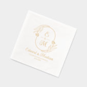 ボタニカルリースカスタムウェディングイニシャル 箔ナプキン (左)
