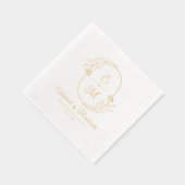 ボタニカルリースカスタムウェディングイニシャル 箔ナプキン (右)