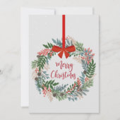 ボタニカルリースクリスマスホリデーカード シーズンカード (正面)