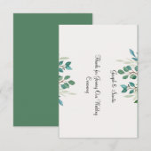 ボタニカルリースグリーンリーサンキューフラットカード サンキューカード (正面/裏面)