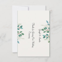 ボタニカルリースグリーンリーサンキューフラットカード サンキューカード