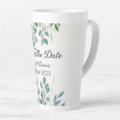 ボタニカルリースグリーンリー広場は日付を保存 カフェラテマグ (右アングル)