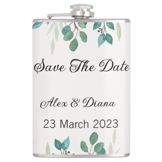 ボタニカルリースグリーンリー広場は日付を保存 フラスク (正面)