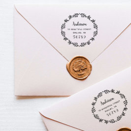 ボタニカルリースネーム差出人住所グリーンリー セルフインキングスタンプ