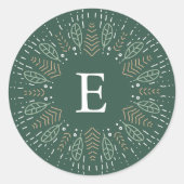 ボタニカルリースホリデーモノグラム ラウンドシール (正面)