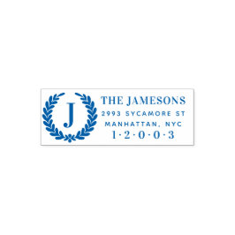 ボタニカルリースモノグラムファミリー差出人住所 セルフインキングスタンプ