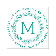 ボタニカルリースモノグラムラウンド差出人住所