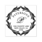 ボタニカルリースモノグラム差出人住所 セルフインキングスタンプ (デザイン)