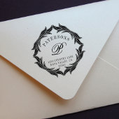 ボタニカルリースモノグラム差出人住所 セルフインキングスタンプ