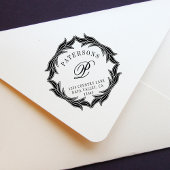 ボタニカルリースモノグラム差出人住所 ラバースタンプ