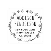 ボタニカルリース名前をカスタムする&差出人住所 ラバースタンプ (インプリント)