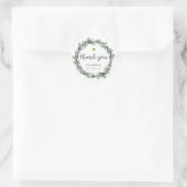 ボタニカルリース結婚式の引き出物サンキューユー ラウンドシール (バッグ)