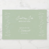 ボタニカルリーフつる植物セージ緑の花嫁の提案 スパークリングワインラベル (シングルラベル)