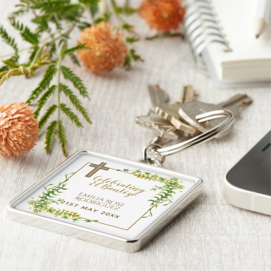 ボタニカルリーフバウティゾバウティスマの洗礼名の句 キーホルダー (側面)