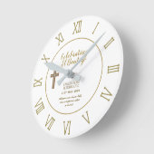 ボタニカルリーフバウティゾバウティスマの洗礼名の句 ラウンド壁時計 (傾斜)