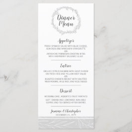 ボタニカルリーフモダンシルバーリースディナーメニュー メニュー