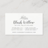 ボタニカルリーフモダンブランチ赤面ミニマリスト 名刺 (裏面)