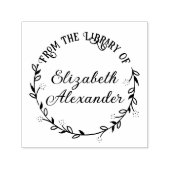 ボタニカルリーフリース#14ラウンドライブラリーブックネーム セルフインキングスタンプ (デザイン)