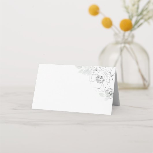 ボタニカルリーフ結婚イラストレーション座席表 プレイスカード (裏面)