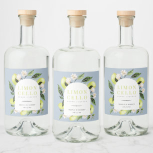 ボタニカルレエレガントモンフレームリモンチェロ リキュールボトルラベル